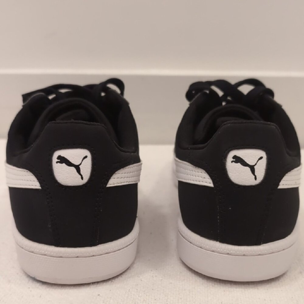 PUMA Men s Smash V2 Soft Suede Sneakers Black White 11 - Picture 3 of 8